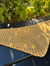 Kadın File Örgü Bohem Bandana - Sarı