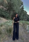 Kadın Fitilli Triko Crop İkili Takım - Si̇yah 2