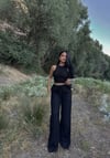 Kadın Fitilli Triko Crop İkili Takım - Si̇yah 2