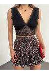 Kadın Güpür Detaylı Bralet Bluz Zyn-58409 - SİYAH