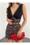 Kadın Güpür Detaylı Bralet Bluz Zyn-58409 - SİYAH