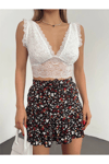 Kadın Güpür Detaylı Bralet Bluz Zyn-58409 - BEYAZ