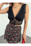 Kadın Güpür Detaylı Bralet Bluz Zyn-58409 - SİYAH