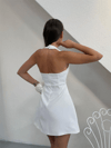 Kadın Halter Yaka Mini Elbise - Beyaz
