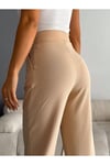 KADIN İTHAL CREP FULL LİKRALI HAVUÇ PANTOLON ZYN-58581 - TAŞ