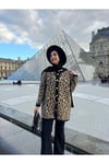 KADIN LEOPAR DESENLİ DÜĞMELİ YÜNLÜ HIRKA ZYN-58760