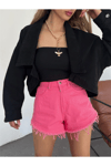 Kadın Oversize Bolero Denim Ceket Zyn-58393 - Siyah