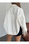 Kadın Oversize Bolero Denim Ceket Zyn-58393 - BEYAZ