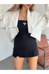 Kadın Oversize Bolero Denim Ceket Zyn-58393 - BEYAZ