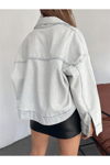 Kadın Oversize Bolero Denim Ceket Zyn-58393 - GRİ