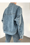 Kadın Oversize Bolero Denim Ceket Zyn-58393 - MAVİ