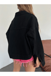 Kadın Oversize Bolero Denim Ceket Zyn-58393 - Siyah