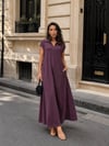 Kadın Polo Yaka Cepli Salaş Maxi Elbise - Bordo