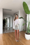 Kadın Pullu Etek ZYN-58846 - GRİ