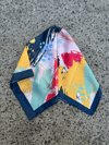 Kadın Renkli Desenli Fular Bandana - Sarı, Mavi, Kırmızı, Yeşil