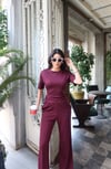 Kadın Salaş Kısa Kollu İkili Takım - Bordo