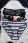 Kadın Soft Dokulu Desenli Bikini Külot 3’lü Set NSA-58056 - Çok Renkli