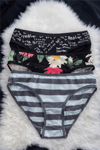 Kadın Soft Dokulu Desenli Bikini Külot 3’lü Set NSA-58056 - Çok Renkli