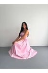 Kadın Straplez Gipeli Midi Elbise ZYN-58929 - PEMBE