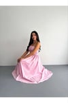 Kadın Straplez Gipeli Midi Elbise ZYN-58929 - PEMBE