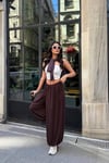 Yüksek Bel Geniş Paça Pantolon - HYN-00000878-002 - kahverengi