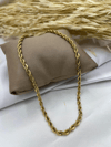 Çelik Gold Burgu Zincir Kolye 60 cm