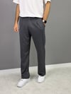 Antrasit kumaş baggy pantolon 5004