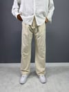 Bej keten baggy pantolon 5006