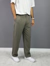 Haki kumaş baggy pantolon 5002