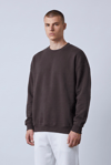 KAHVERENGİ BİSİKLET YAKA BASİC SWEATSHİRT 7009