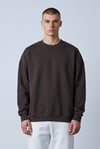 KAHVERENGİ BİSİKLET YAKA BASİC SWEATSHİRT 7009