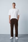 KAHVERENGİ KADİFE KUMAŞ PANTOLON 5043