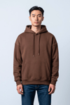 KAHVERENGİ KAPŞONLU BASİC SWEATSHİRT 7003