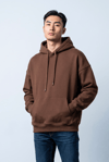 KAHVERENGİ KAPŞONLU BASİC SWEATSHİRT 7003