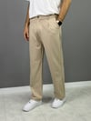 Krem kumaş baggy pantolon 5001