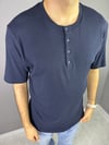 LACİVERT HENLEY YAKA DÜĞMELİ T-SHİRT 7023