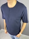 LACİVERT HENLEY YAKA DÜĞMELİ T-SHİRT 7023
