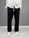 Siyah keten baggy pantolon 5007