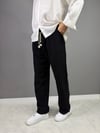 Siyah keten baggy pantolon 5007