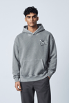 YIKAMALI 2FT BASKILI KAPŞONLU SWEATSHİRT 7050