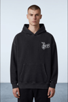 YIKAMALI 2FT BASKILI KAPŞONLU SWEATSHİRT 7049