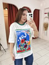 Baskılı %100 Pamuklu Beyaz Tişört