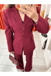 CEKET PANTOLON KADIN BORDO TAKIM