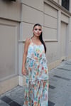 Çiçekli Kat Kat Elbise
