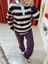 Çizgili Gömlek Yakalı Sweat
