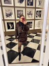 Deri Ceket Etek Bordo Takım