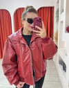 Kadın Deri Bomber Kapitone Mont
