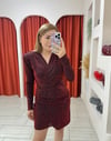 Kadın Taşlı Bordo Elbise