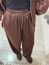 Saten Bomber Ceket Kahverengi