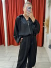 Saten Bomber Ceket Siyah